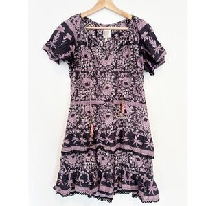 Bell by Alicia Bell || Tiered Ruffle Mini Dress Floral Block Print  Small